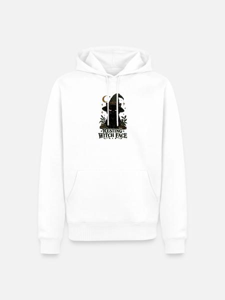 Ruhendes Hexengesicht - Männer Premium Bio Hoodie - Weiß