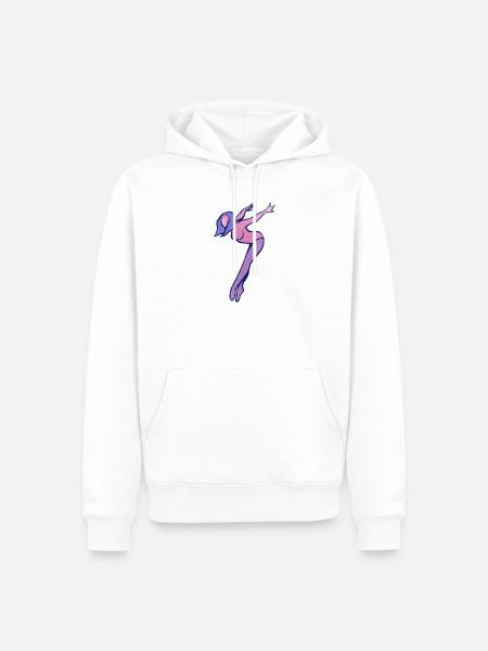 Pink-Lila-Silhouette-Tänzer - Männer Premium Bio Hoodie - Weiß