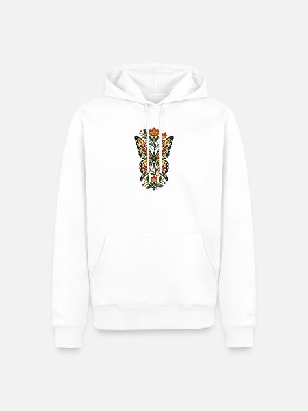 Schmetterlinge Schöner Schmetterling - Männer Premium Bio Hoodie - Weiß