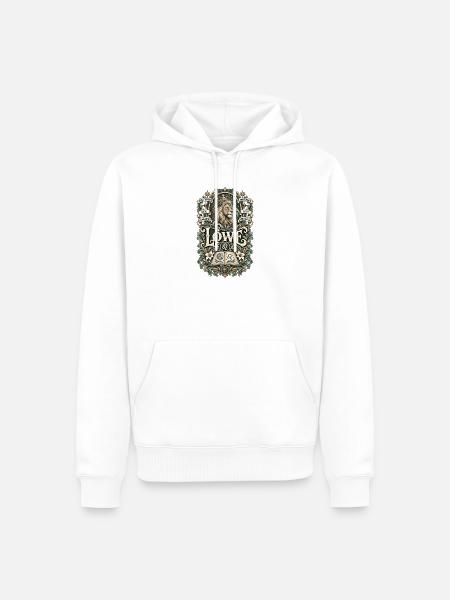Sternzeichen Löwe – Mutig & Charismatisch - Männer Premium Bio Hoodie - Weiß