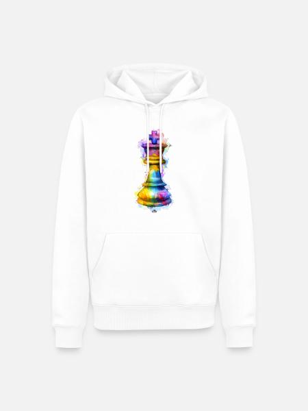 Kunst Schachfigur König - Männer Premium Bio Hoodie - Weiß