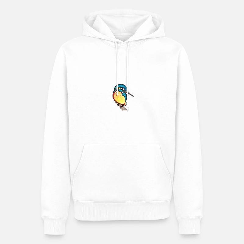 Eisvogel - Männer Premium Bio Hoodie - Weiß