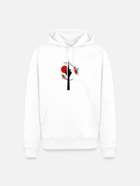 Japan goes Düsseldorf - Männer Premium Bio Hoodie - Weiß
