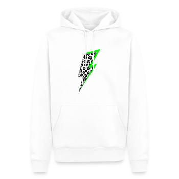 Blitz Leoparden Muster mit Neon Schatten - Männer Premium Bio Hoodie - Weiß - Vorne - Nico (187cm)