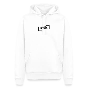 Smile - Männer Premium Bio Hoodie - Weiß - Vorne - Nico (187cm)