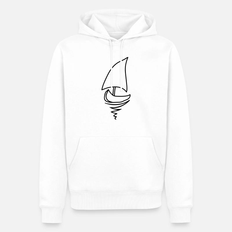 schiff_1c - Männer Premium Bio Hoodie - Weiß