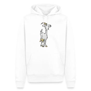 Chèvre - Sweat à capuche Premium bio Homme - blanc - Devant - Nico (187cm)