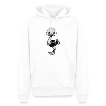 Strauss Emu Baby - Sweat à capuche Premium bio Homme - blanc - Devant - Nico (187cm)