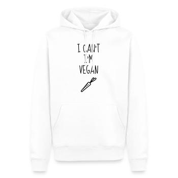 végétarien / végétarienne / végétarisme / vegan - Sweat à capuche Premium bio Homme - blanc - Devant - Nico (187cm)