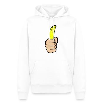 Banane à la main - Sweat à capuche Premium bio Homme - blanc - Devant - Nico (187cm)