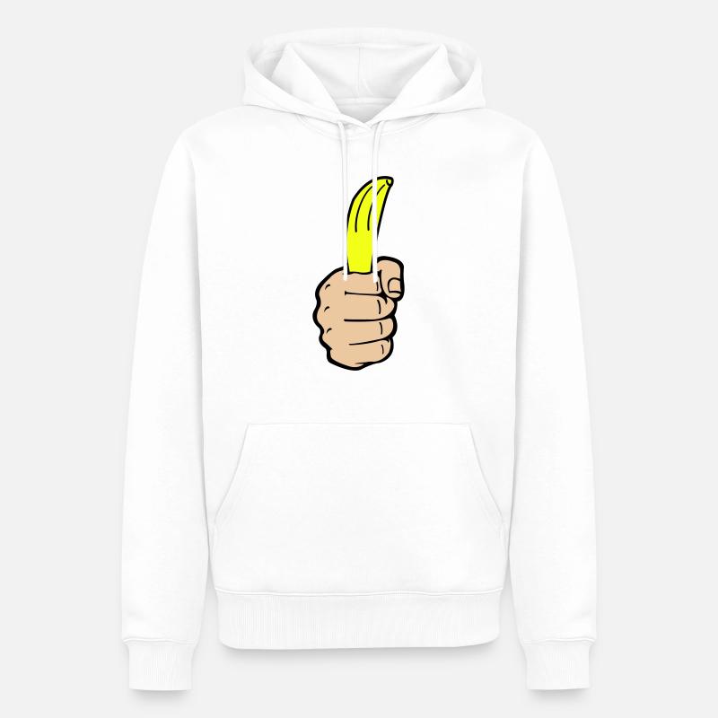 hand banane - Männer Premium Bio Hoodie - Weiß