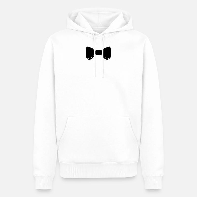 Fliege / bow tie (C, 1c) - Männer Premium Bio Hoodie - Weiß