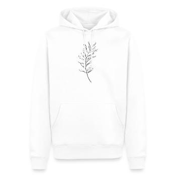 Fleur, Lineart, Plant, Nature, Minimalisme, Fleur - Sweat à capuche Premium bio Homme - blanc - Devant - Nico (187cm)