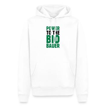 Power to the Biobauer Öko Spruch - Männer Premium Bio Hoodie - Weiß - Vorne - Nico (187cm)