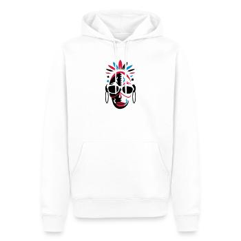 African mask with sunglasses - Men’s Premium Organic Hoodie - white - Front - Nico (187cm)