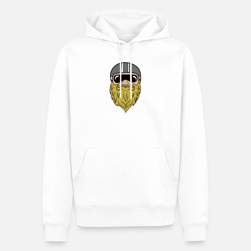 Bart Ziegenbart Bartfrisur Schnurrbart Bartträger - Männer Premium Bio Hoodie - Weiß