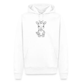 Girafe au cœur – motif d’animal mignon - Sweat à capuche Premium bio Homme - blanc - Devant - Nico (187cm)