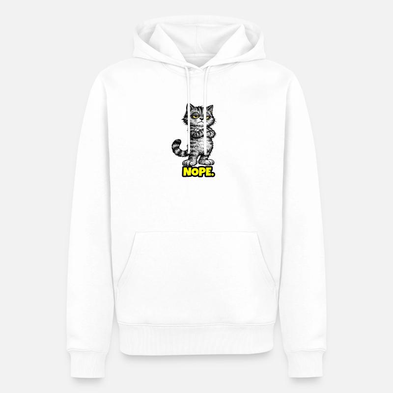 Nope. – Grumpy Katze (Chef Vibes) - Männer Premium Bio Hoodie - Weiß