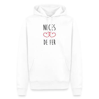 Eiserne Hochzeit: 41 Jahre Ehe - Männer Premium Bio Hoodie - Weiß - Vorne - Nico (187cm)