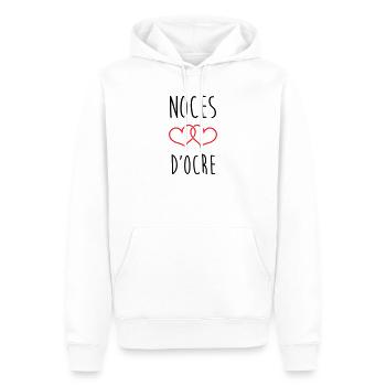 Ochre Wedding 71 years of marriage - Men’s Premium Organic Hoodie - white - Front - Nico (187cm)