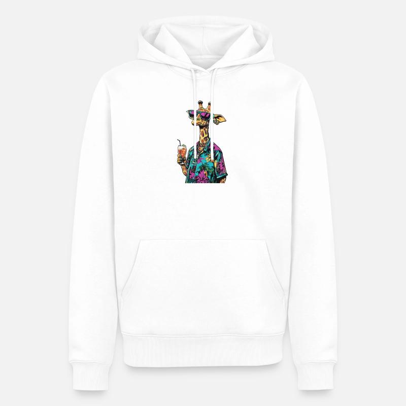 Giraffe Comic Sommer - Männer Premium Bio Hoodie - Weiß