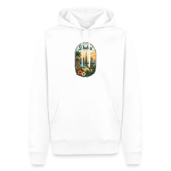 Affiche rétro de la Skyline de Dubaï - Sweat à capuche Premium bio Homme - blanc - Devant - Nico (187cm)