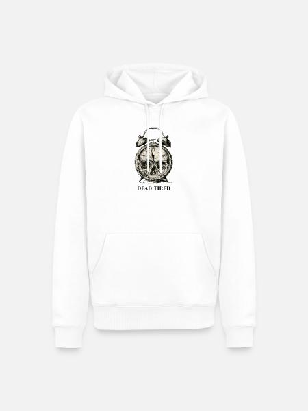 Schädelwecker Zeitlauf - Männer Premium Bio Hoodie - Weiß