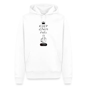 Fuck off, fucking, fuck you, fuck off - Männer Premium Bio Hoodie - Weiß - Vorne - Nico (187cm)