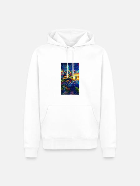 Villa psychédélique - Sweat à capuche Premium bio Homme - blanc