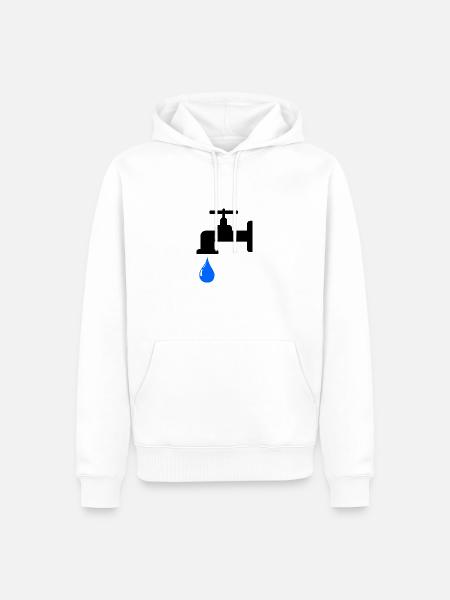 Wasserhahn - Männer Premium Bio Hoodie - Weiß