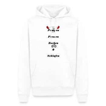 Pumper und Zocker Kleidung - Männer Premium Bio Hoodie - Weiß - Vorne - Nico (187cm)