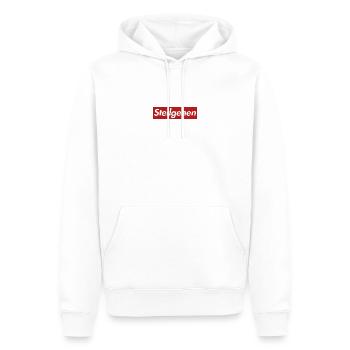 Steilgehen - Männer Premium Bio Hoodie - Weiß - Vorne - Nico (187cm)