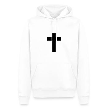 Cross Emoji Sketch Dessin Noir - Sweat à capuche Premium bio Homme - blanc - Devant - Nico (187cm)