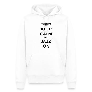 Keep Calm and Jazz On - Trumpet - Männer Premium Bio Hoodie - Weiß - Vorne - Nico (187cm)