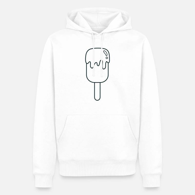 Crème glacée goutte à goutte - Sweat à capuche Premium bio Homme - blanc