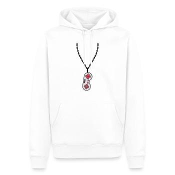 Necklace Jewelry Old Controller - Men’s Premium Organic Hoodie - white - Front - Nico (187cm)
