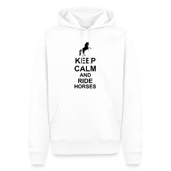 Cheval garder son calme et monter des chevaux blancs - Sweat à capuche Premium bio Homme - blanc - Devant - Nico (187cm)