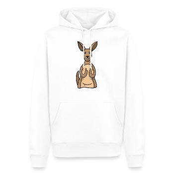 Le kangourou doux montre le majeur cadeau amusant - Sweat à capuche Premium bio Homme - blanc - Devant - Nico (187cm)