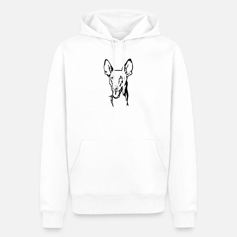 Tête de chien pharaon (Kelb-tal Fenek) - Sweat à capuche Premium bio Homme - blanc