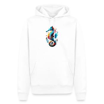 Seepferdchen - Männer Premium Bio Hoodie - Weiß - Vorne - Nico (187cm)