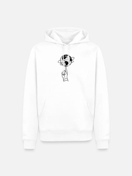 Welt balancieren | Welt im Gleichgewicht - Männer Premium Bio Hoodie - Weiß