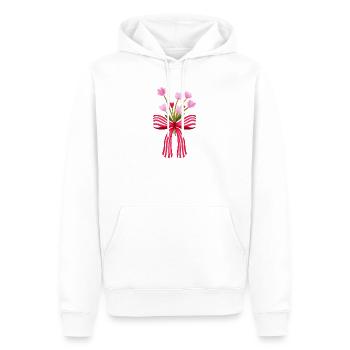 Aquarell-Blumen mit Schleife - Männer Premium Bio Hoodie - Weiß - Vorne - Nico (187cm)