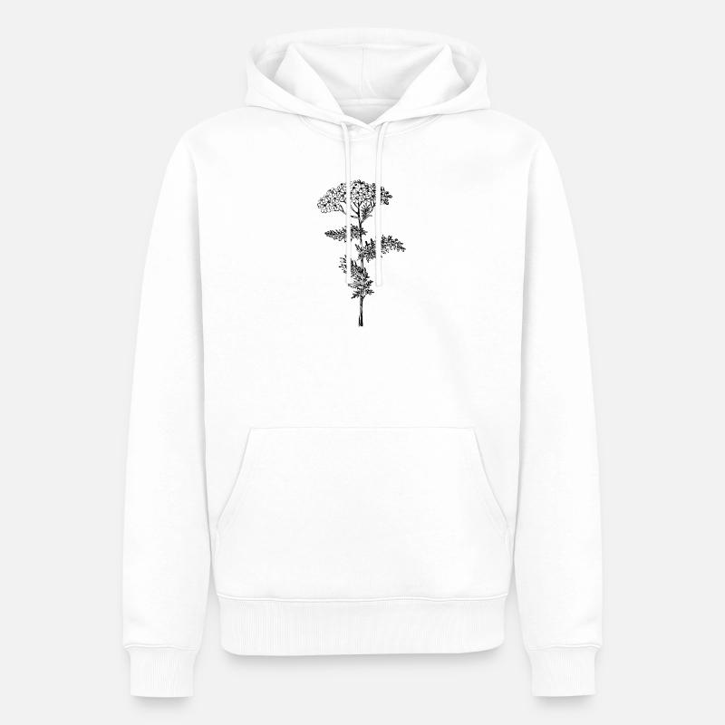 Fleur d’achillée millefeuille - Sweat à capuche Premium bio Homme - blanc