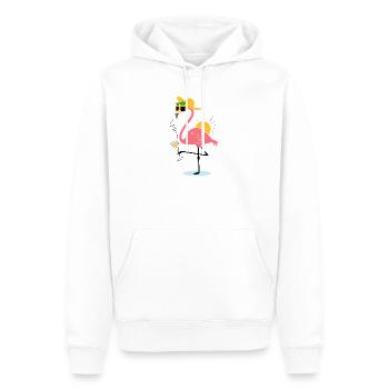 Flamingo Summer Design – Tropical vibe - Men’s Premium Organic Hoodie - white - Front - Nico (187cm)