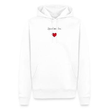 Spread more love - Männer Premium Bio Hoodie - Weiß - Vorne - Nico (187cm)