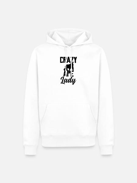 Crazy Ape Lady - Männer Premium Bio Hoodie - Weiß