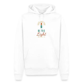 Be The Light – Matthew 5:16 Christian - Männer Premium Bio Hoodie - Weiß - Vorne - Nico (187cm)