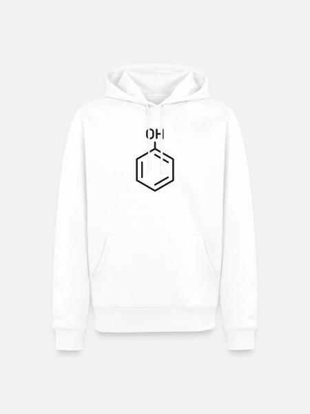 Phenol-Molekül-Linien-Symbol - Männer Premium Bio Hoodie - Weiß