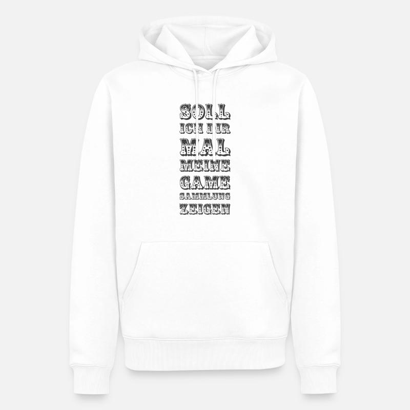 Soll ich dir mal meine Game Sammlung zeigen - Männer Premium Bio Hoodie - Weiß