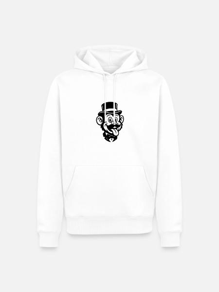 Affe Bräutigam Comic - Männer Premium Bio Hoodie - Weiß